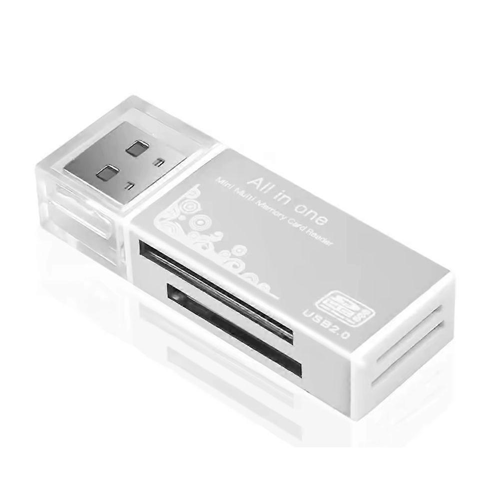USB 2.0 Card Reader 4 in 1 Multi Card Reader Memory Adapter for Memory Stick T-Flash/M2/MS Card Reader Silver