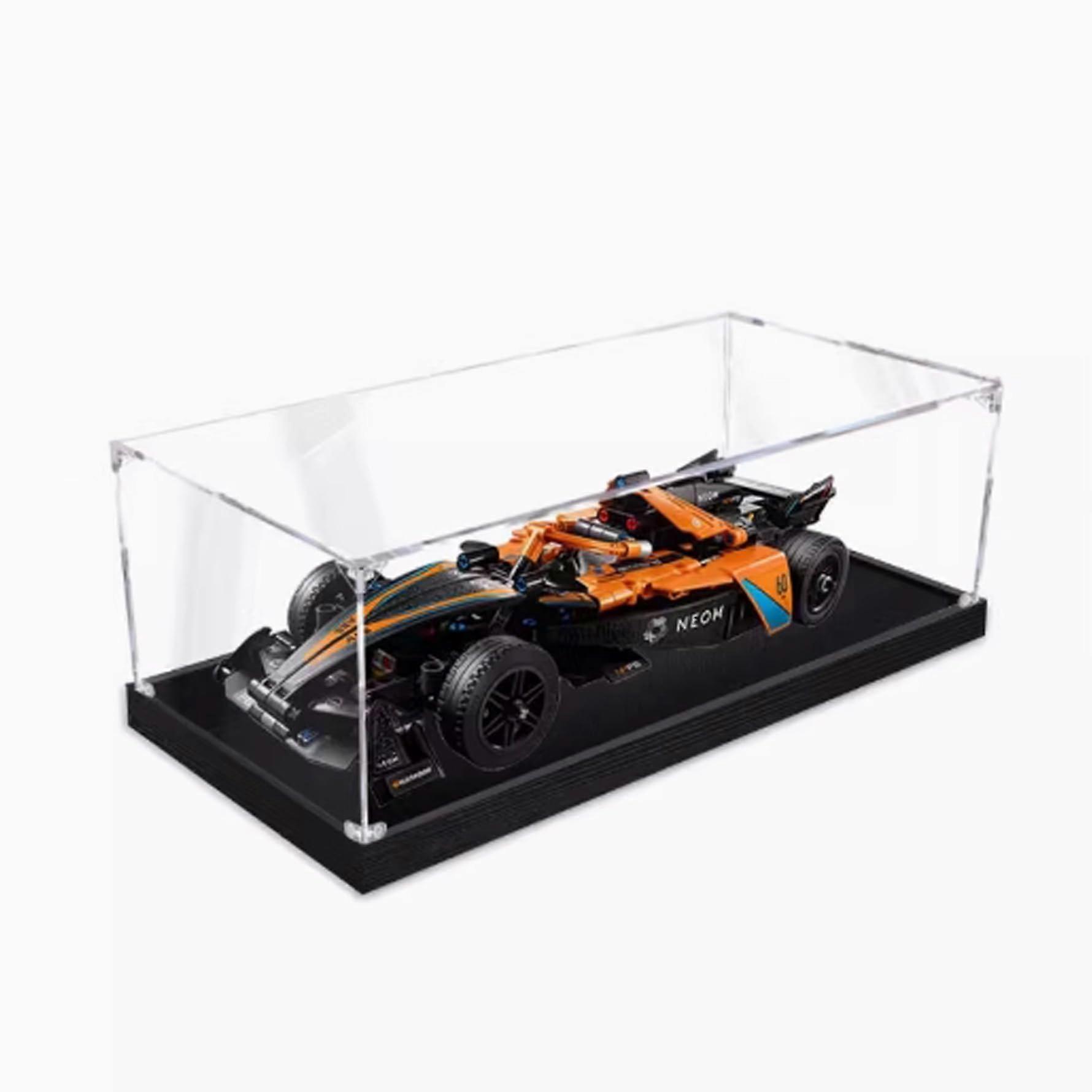Acrylic Display Case for  42169 Racing Car, Dustproof Clear Box with 360° Viewing, Stackable Design