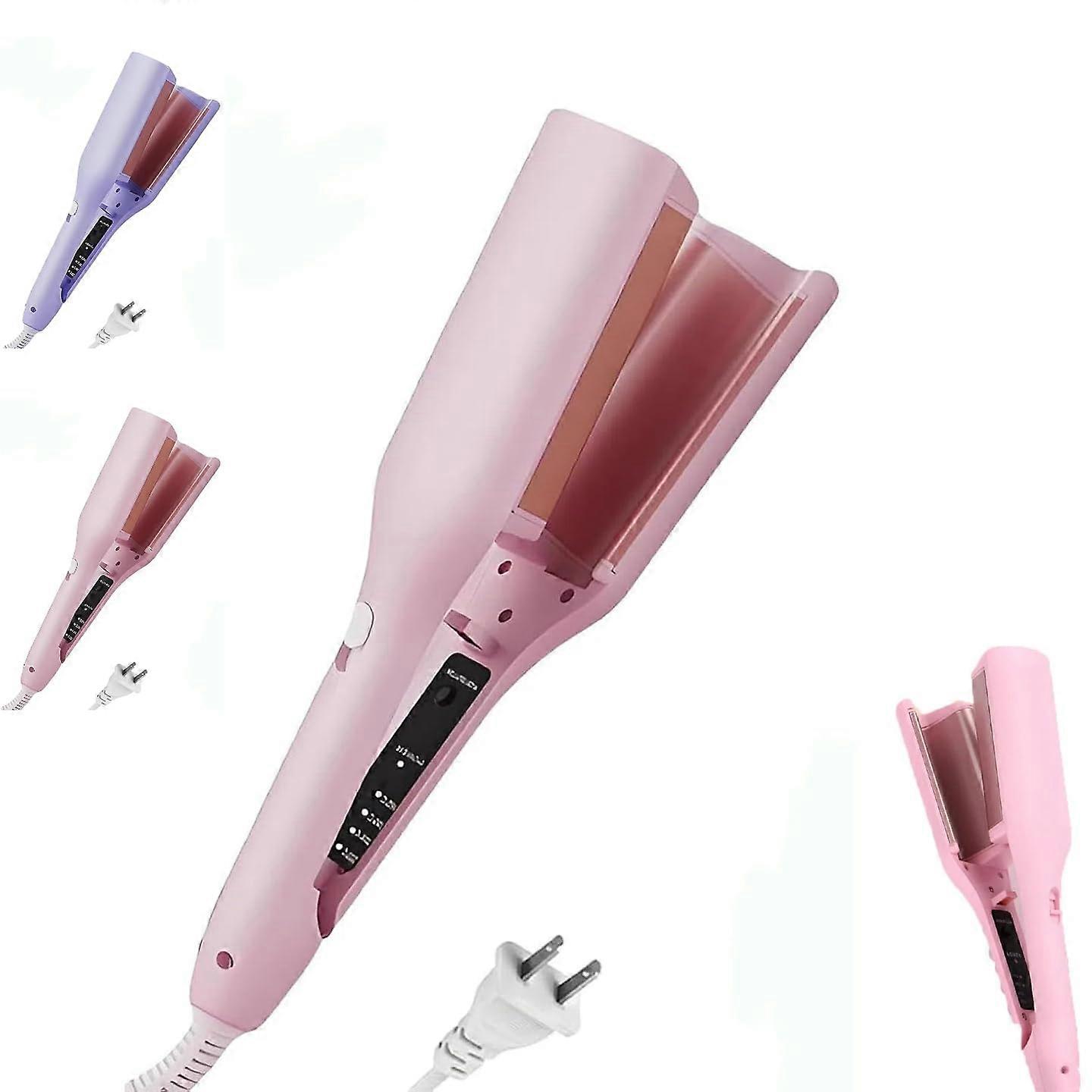 Curling Iron 32mm with Negative Ionic Technology, Rapid Heating Hair Curler for Smooth Waves, Pink