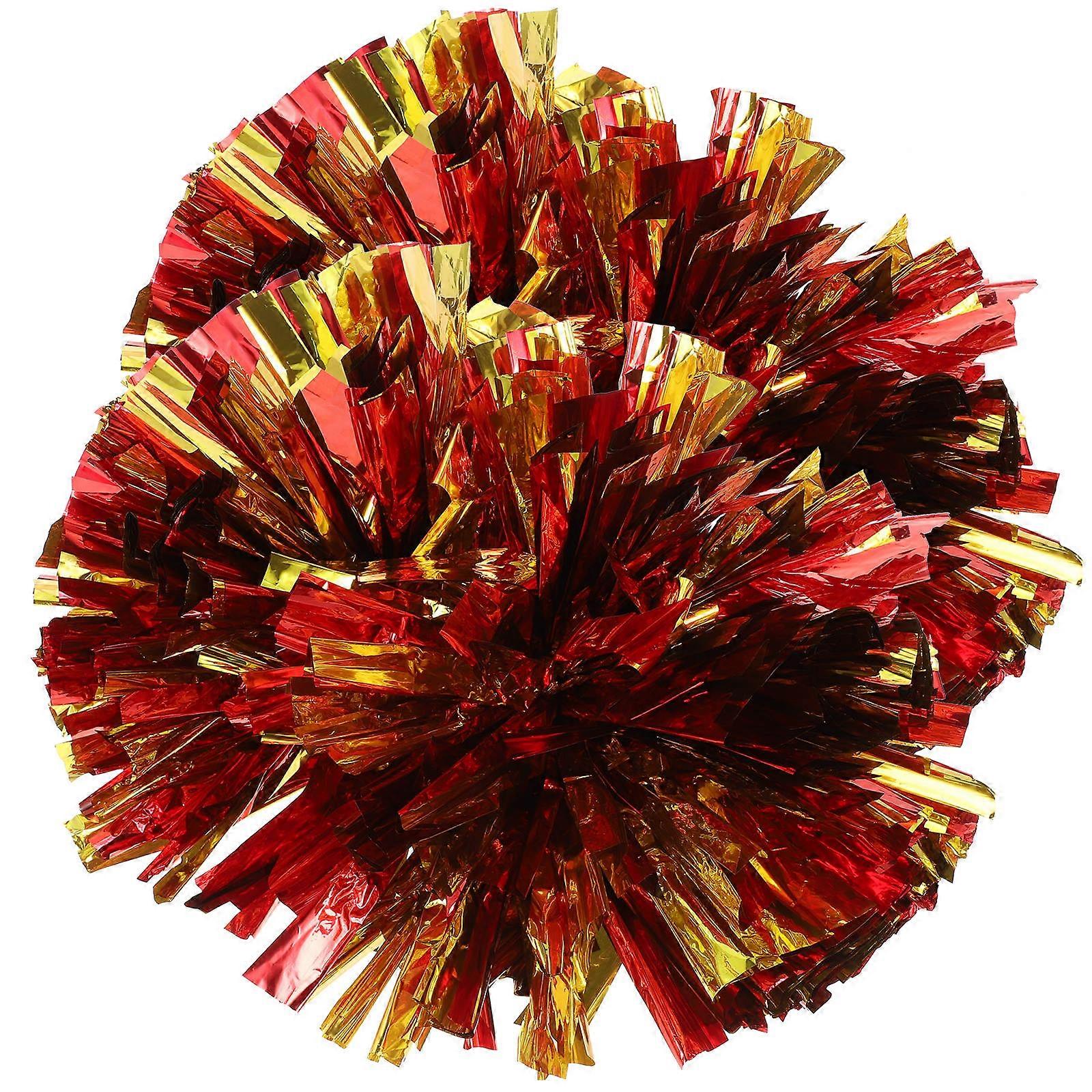 Cheering Pom Pom Handheld Props for Playing 2Pcs Multi Colored Pet Material