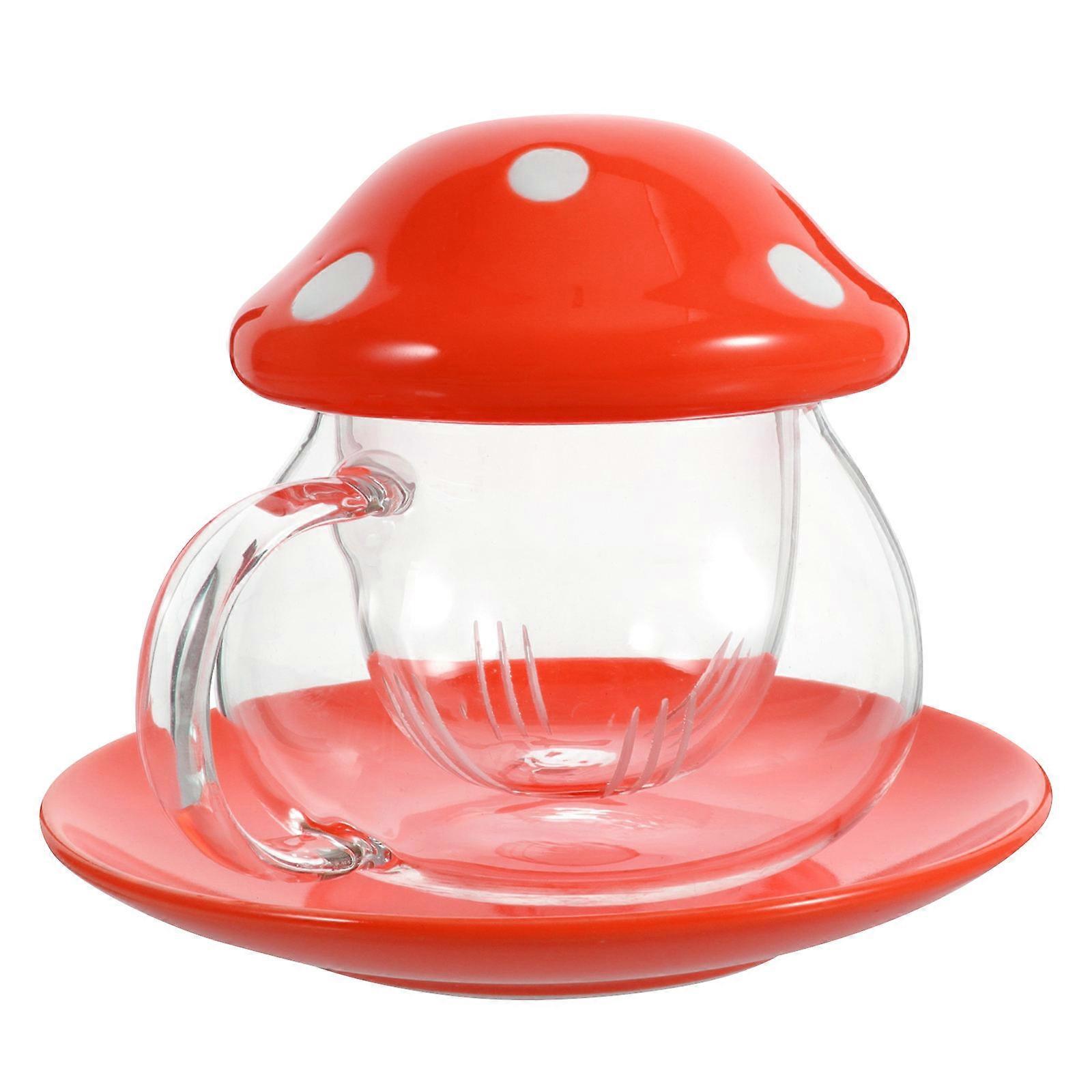 Mushroom Teacup With Filter Beverage Container Study Room 1 Set