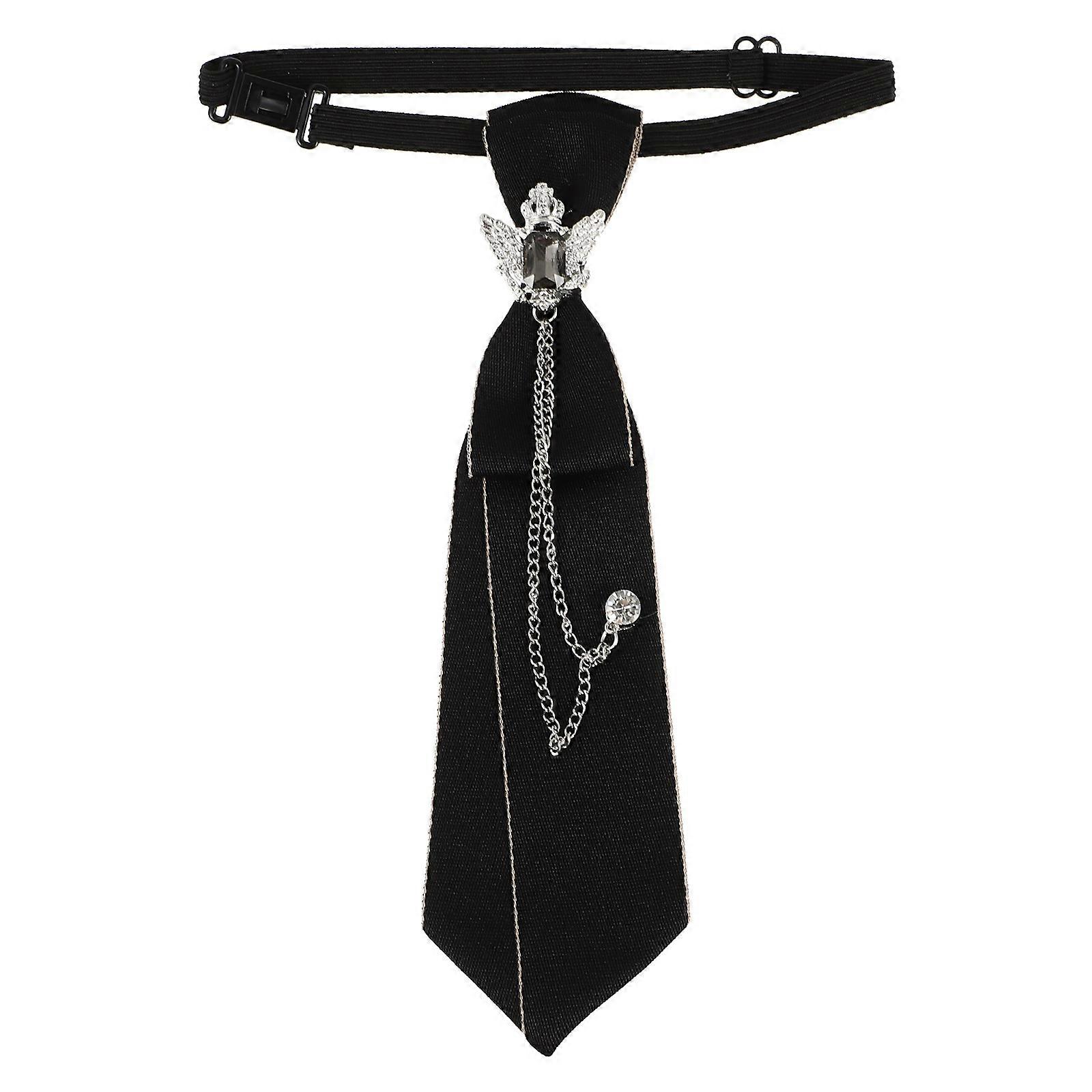 Pre-Tie Neck Tie for Decor Polyester with Double-Head Eagle Charm