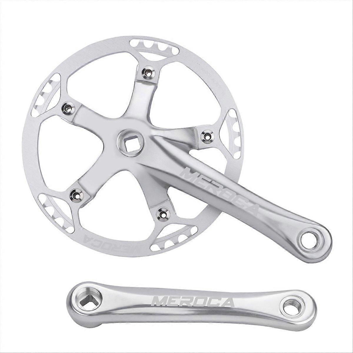  Bicycle Square Hole Crankset Speed Folding Crankset Silver