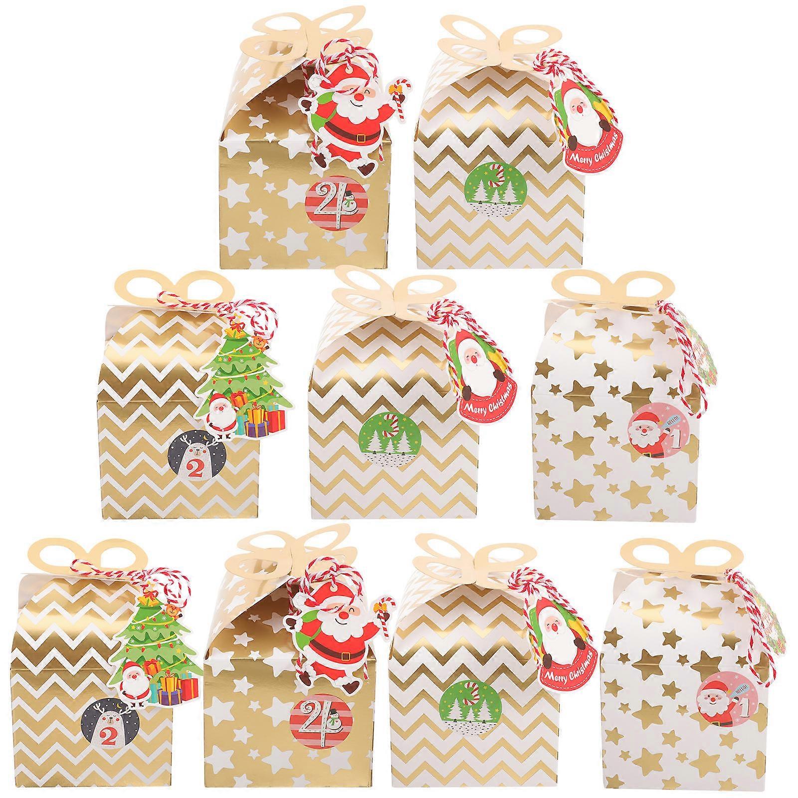 Christmas Candy Boxes for Storage Paper Boxes 24Pcs Assorted Color