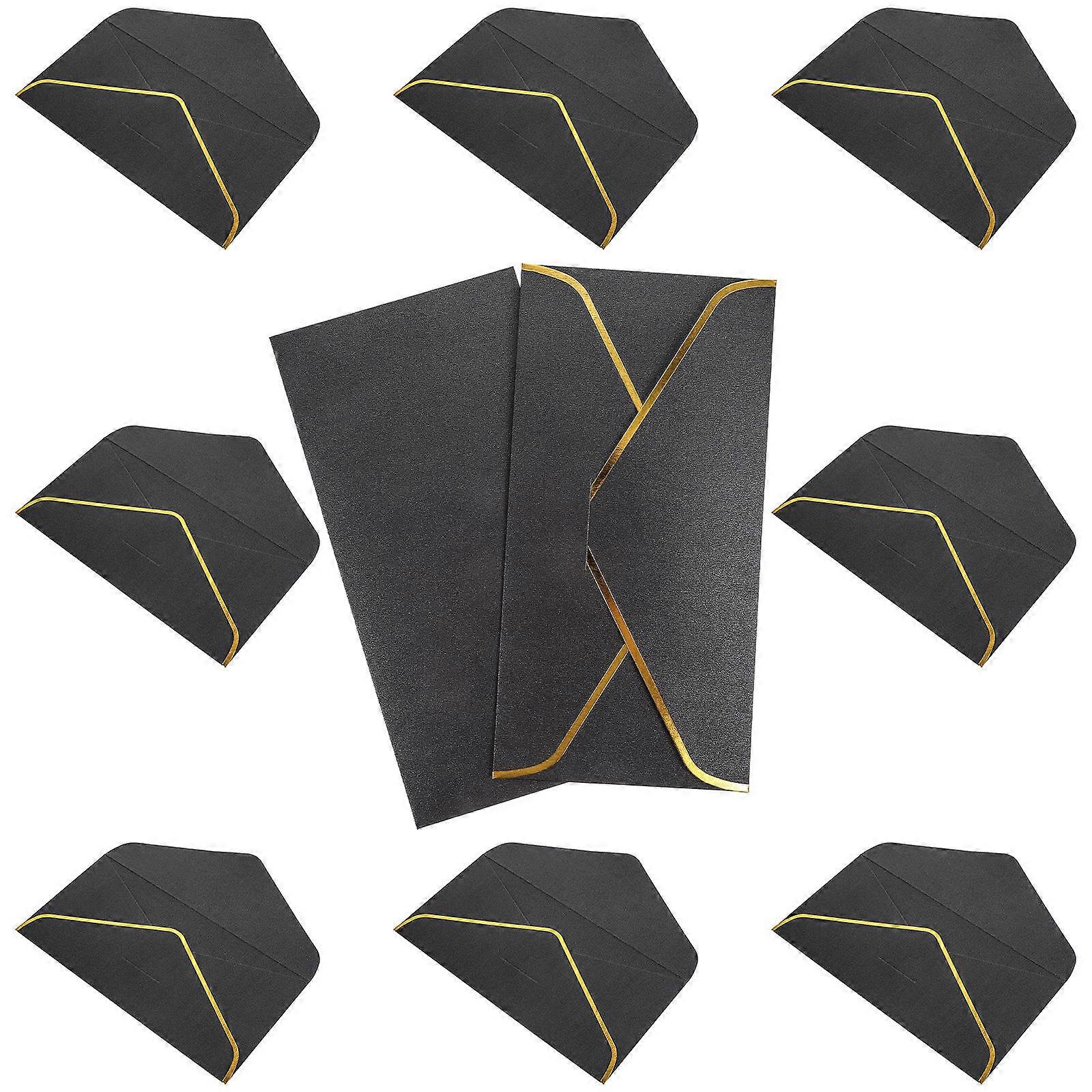 Compact Invitation Envelopes Black Delicate Card for Multi-Function 10Pcs