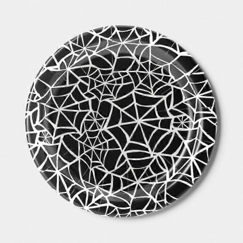 Black Web Disposable Dinner Plates 9" - 20ct