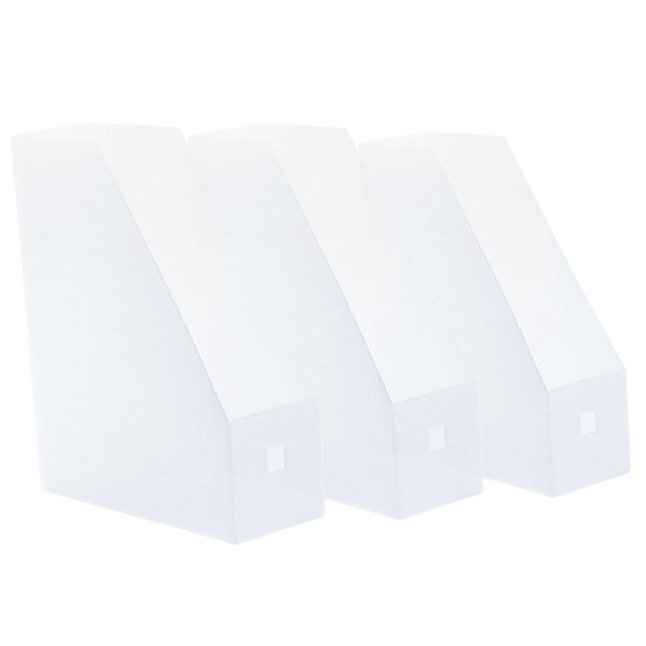 3Pcs Plastic Desktop File Organizer with Writable Label Slots, Vertical Document Holder for Office