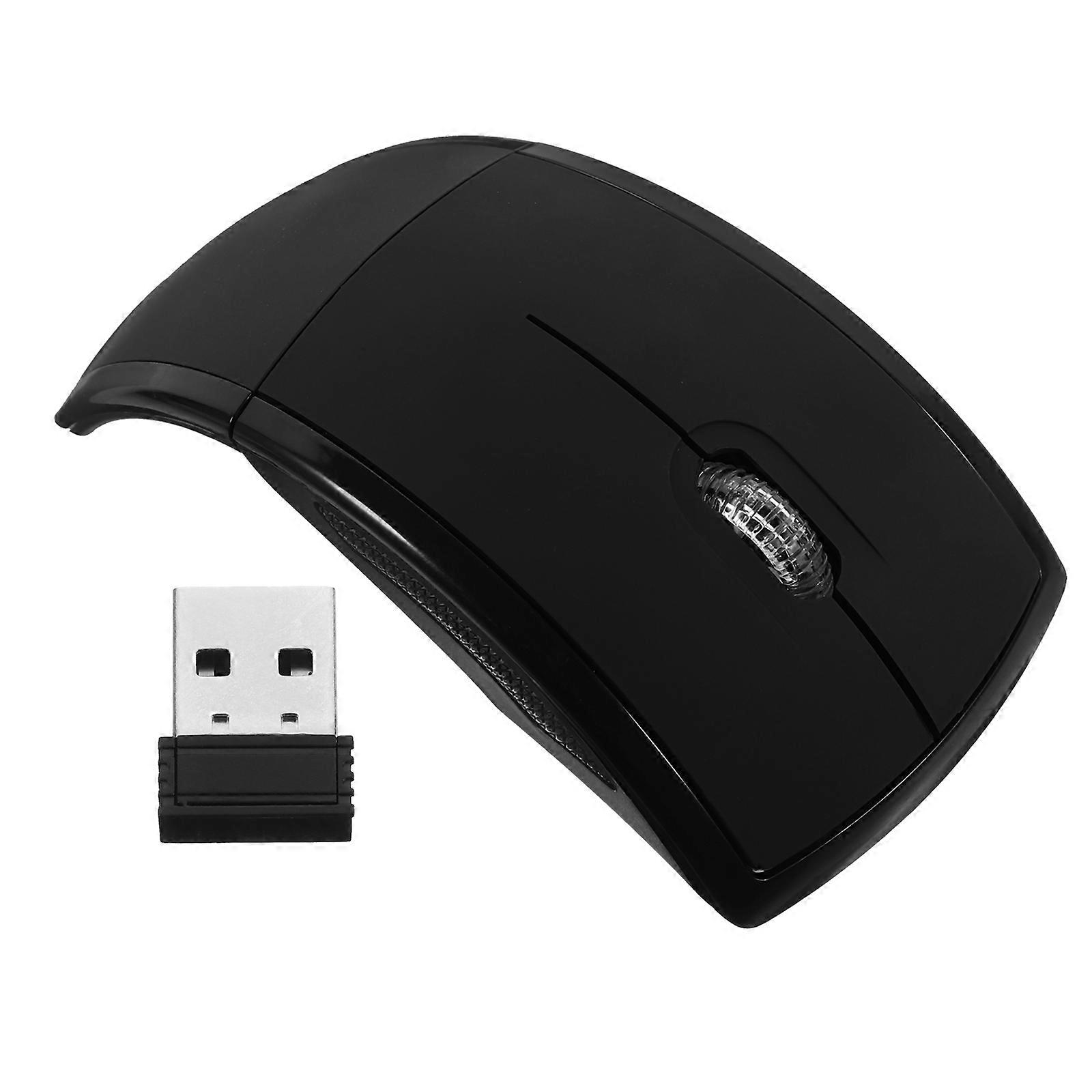 Wireless Mouse Foldable Portable Mouse for Computer Use 1 Piece Black