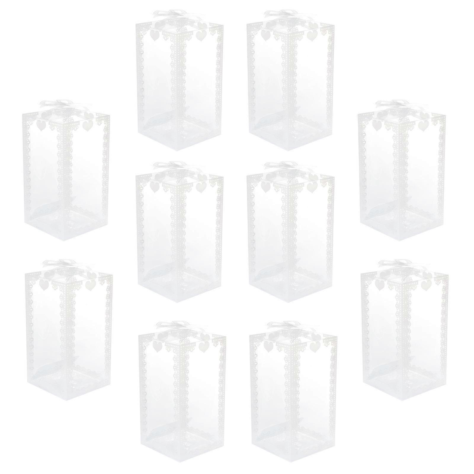 PVC Transparent Candy Boxes for Storage 10Pcs Wedding Packaging Cases