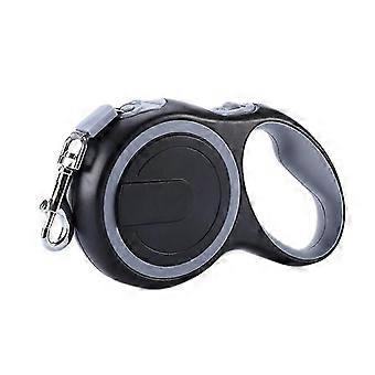 Udtrækkelig hundesnor til gåture med skridsikker håndtag, filtrefri, reflekterende, kompatibel med små hunde, katte op til 21 kg, grå, 5 m/16,4 fod