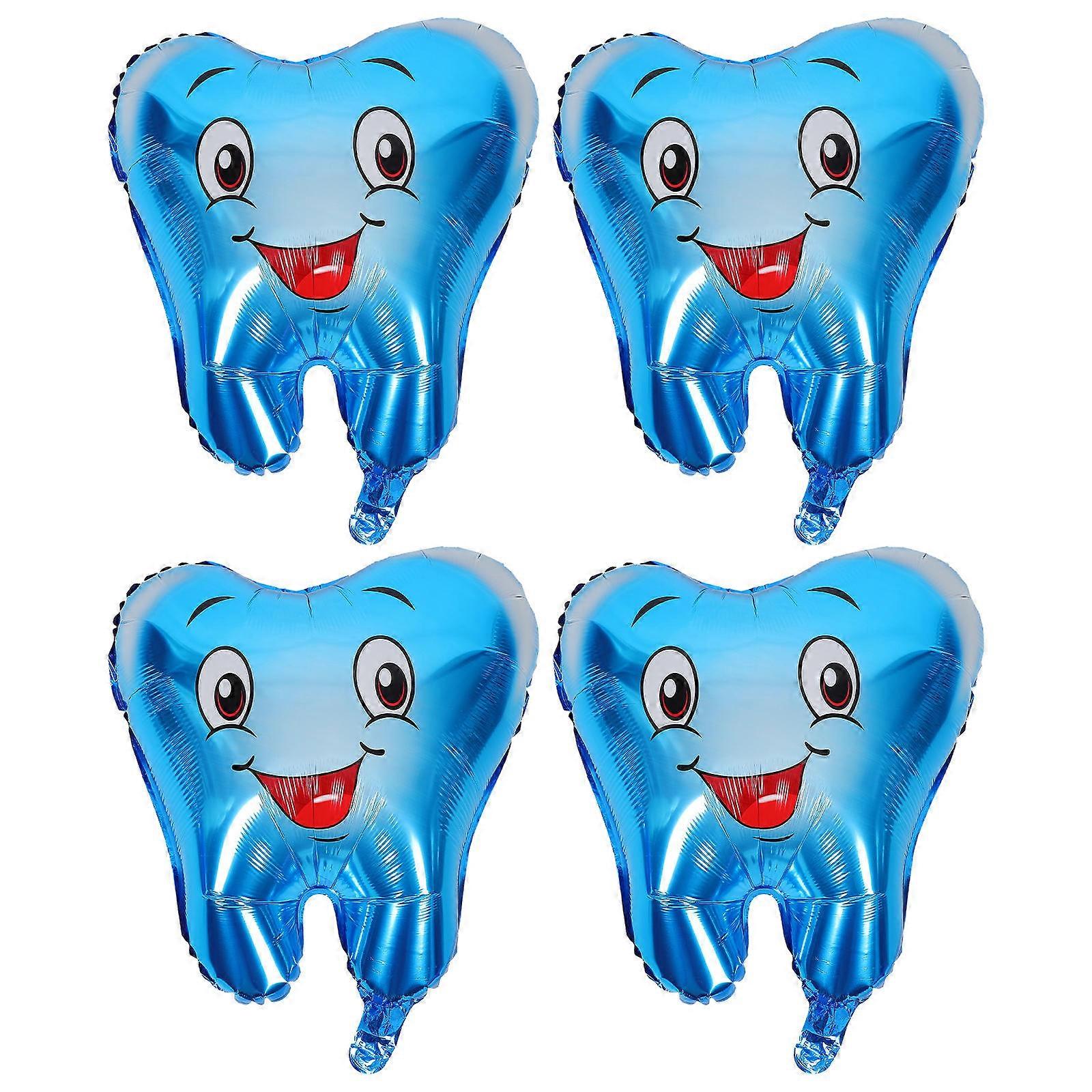 Tooth Shower Decoration with 4Pcs Blue Inflatable Balloons