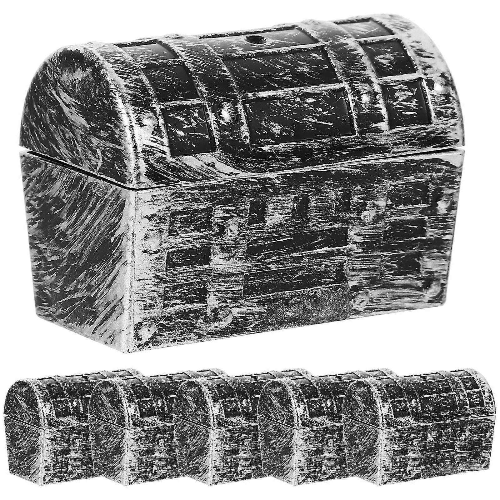 Treasure Chest Multi-Functional Pirate Boxes for Storage 6Pcs Silver PP