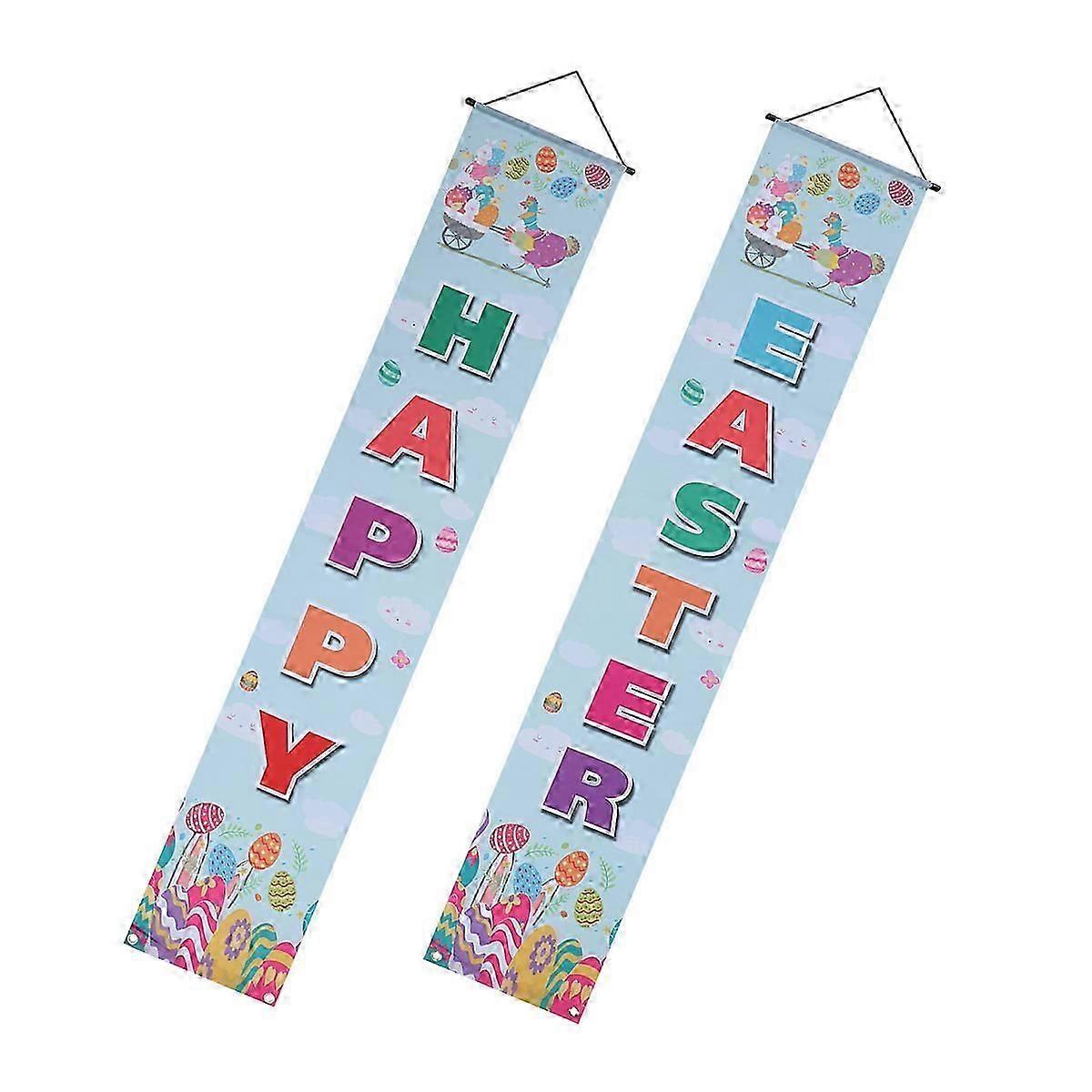 Easter Rabbit Pattern Door Curtain 1 Pair for Party Decoration