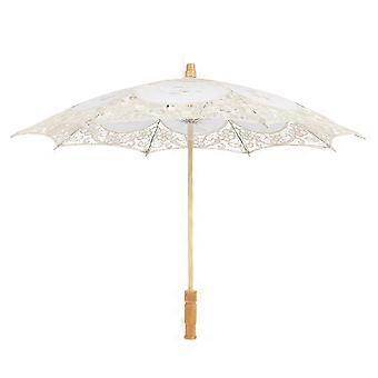 Lace Umbrella Handmade Bridal Photography Umbrella with Wooden Handle for Wedding