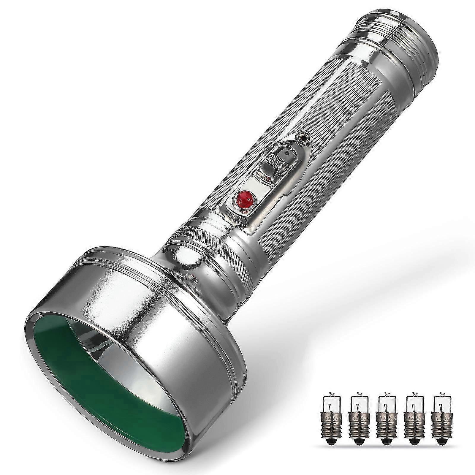 Old-Fashioned Flashlight for Lighting with Metal Build