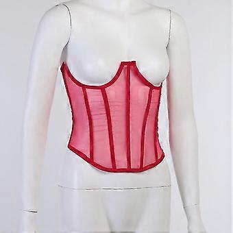 Women Mesh Corset Sexy See-through Mesh Underbust Corset Fashion Striped Belts Sexy Ladies Clothing Accesoories Body Shaper S Code