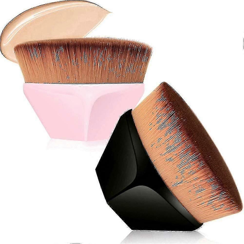 2 Pack Makeup Foundation Brushes Multifunctional High Density Makeup Brushes Fiber Wool