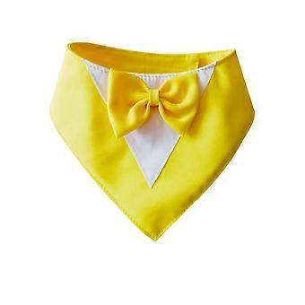 Dog Tie Formal Pet Tie Tie Dog Tuxedo Collar-Bow Tie Dress Collar - Yellow - Xs