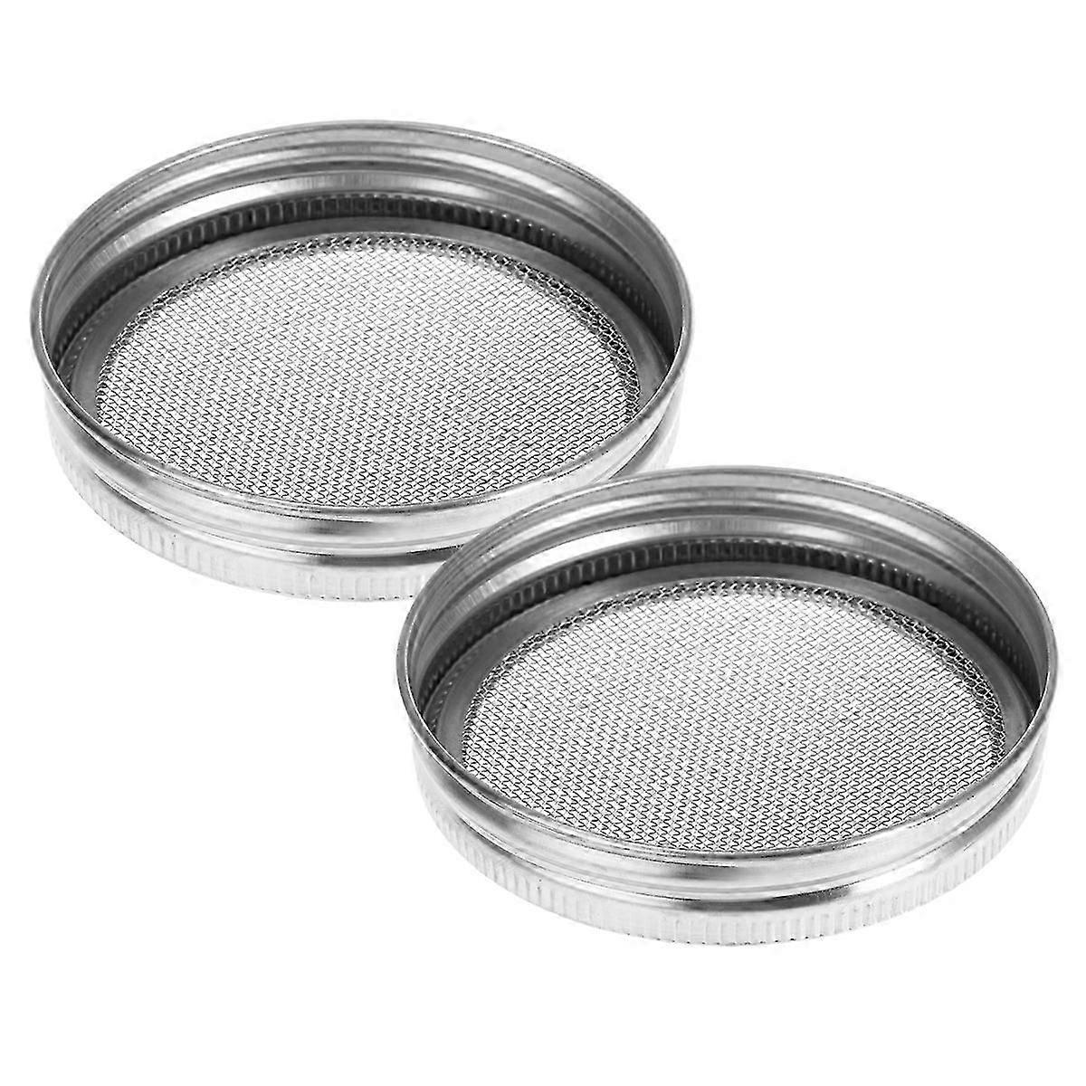Stainless Steel Sprouting Lids for Seed Sprouting 2Pcs Silver Set