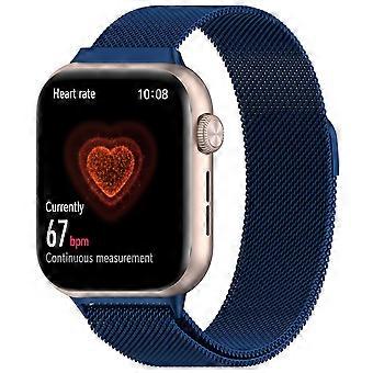 For Honor Watch 5 Milan Metal Steel Mesh Replacement Strap with Magnetic Clasp Blue