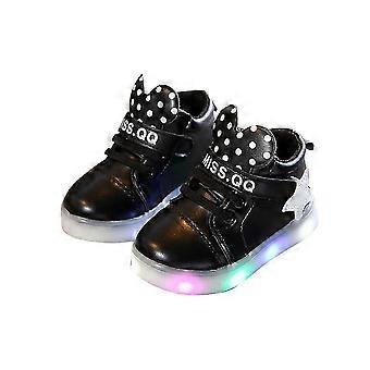 Fashionable Baby Boy Girl LED Luminous Shoes Kids Flat Shoes with Hook & Loop