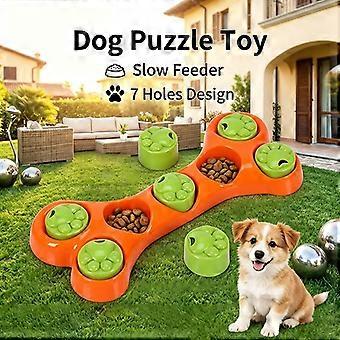 Bone-Shaped Dog Puzzle Feeder Toy, Interactive Brain-Training Slow Feeder Plate for Hiding Snacks, Preventing Bloating, Safe Non-Toxic Material