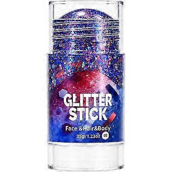 1/2/3 Pcs Red White Blue Patriotic Glitter Stick for Face Hair Body, Waterproof Festival Glitter Makeup, 4th of July Outfits and Accessories for Women