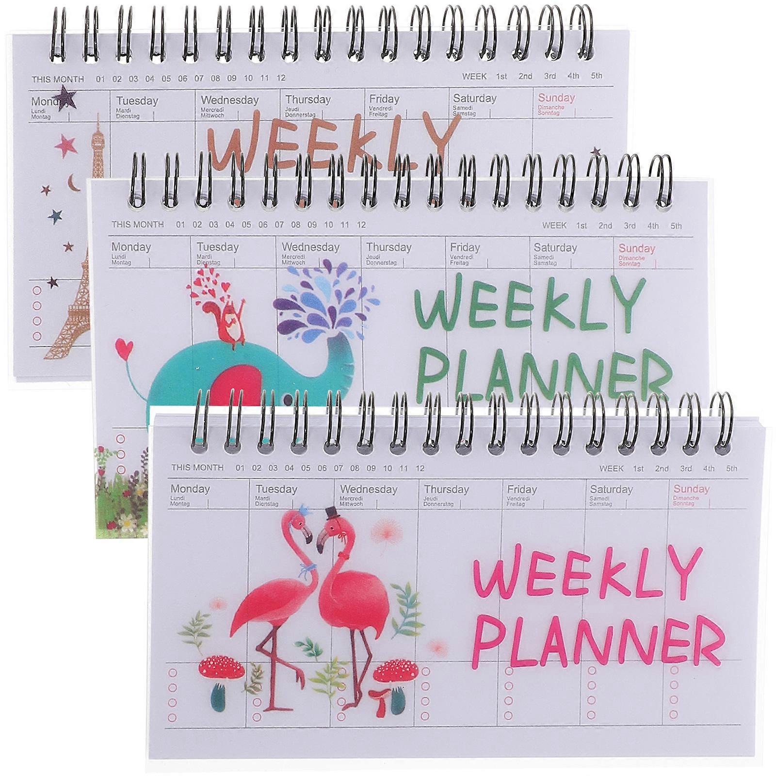 Weekly Plan Notebook Binder Planner Organizer for Writing Use 3Pcs