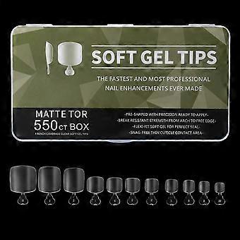 Clear Full Cover Press On Toenails 10 Sizes Matte Fake Toenail Tips for Natural Looking Pedicure