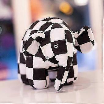 30cm Kawaii Anime Elmer The Elephant Figure Plush Doll Cute Cartoon Plaid Elephant Emma Plush Toy Kids Gift Christmas Gift