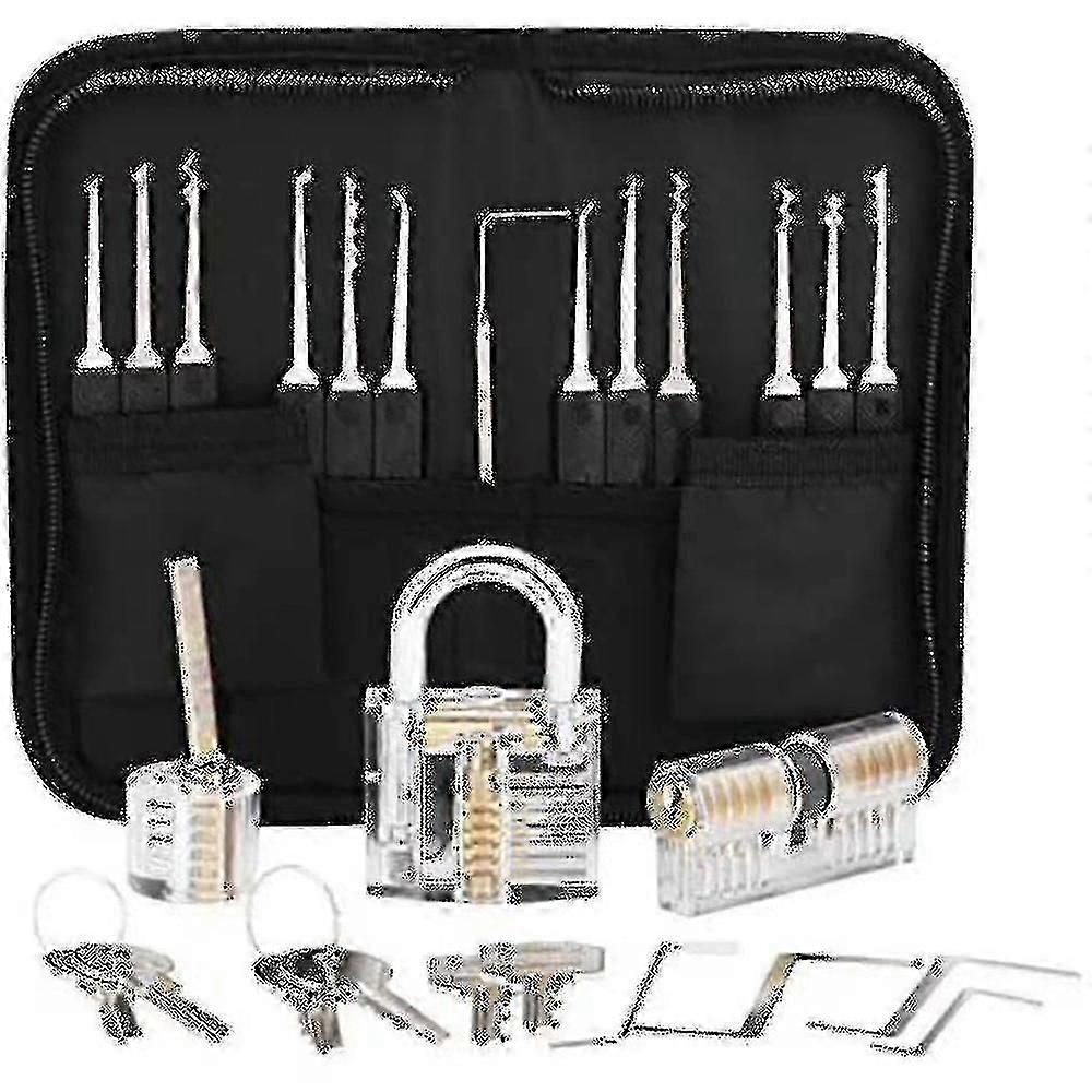 Professional Lock Picking Kit Multifunctional Lock Repair Tool Set (black)
