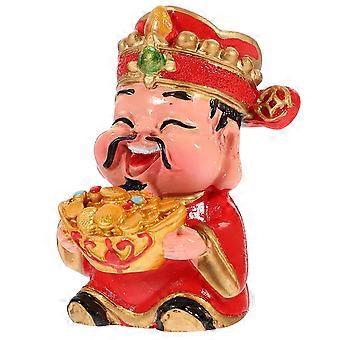 God of Wealth Statue Chinese Style Fortune and Luck Figurine Desktop Ornament New Year Decoration