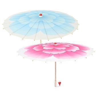 Peony Umbrella Bamboo Umbrella for Dancing Use 2Pcs Classic Chinese Design