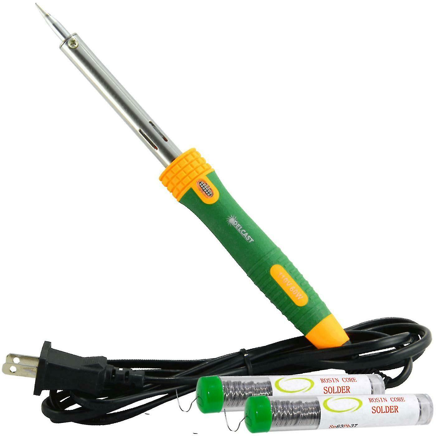 60w Precision Tip Soldering Iron W/ 2x 0.8mm Rosin Core Solder - 12.5g