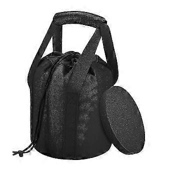 Foam Padded Shot Put Storage Bag, Dual Handles, Drawstring, 6-16lbs, Black