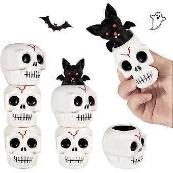 6Pcs Halloween Skull Stress Balls, Skull Squeeze Toy with Relieves Stress | Pop Up Toy, For Chirdren and Adult