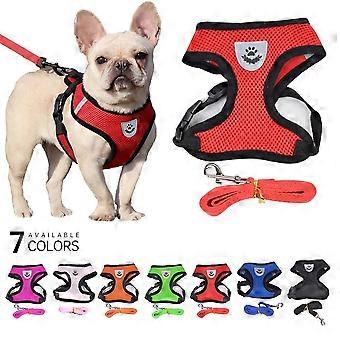 Fashion Pet Harness and Leash Set Cat and Dog Walking Soft Mesh Breathable Adjustable Vest for Kitten Puppy Dog Leash Chest Strap Pet Supplies Size S-
