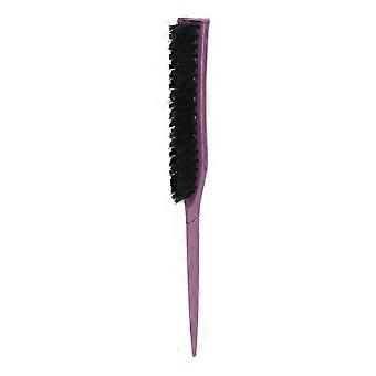 Purple Portable 3 Row Teasing Hair Brush, Hair Care Tool for Beard, Salon, Travel and Home Use