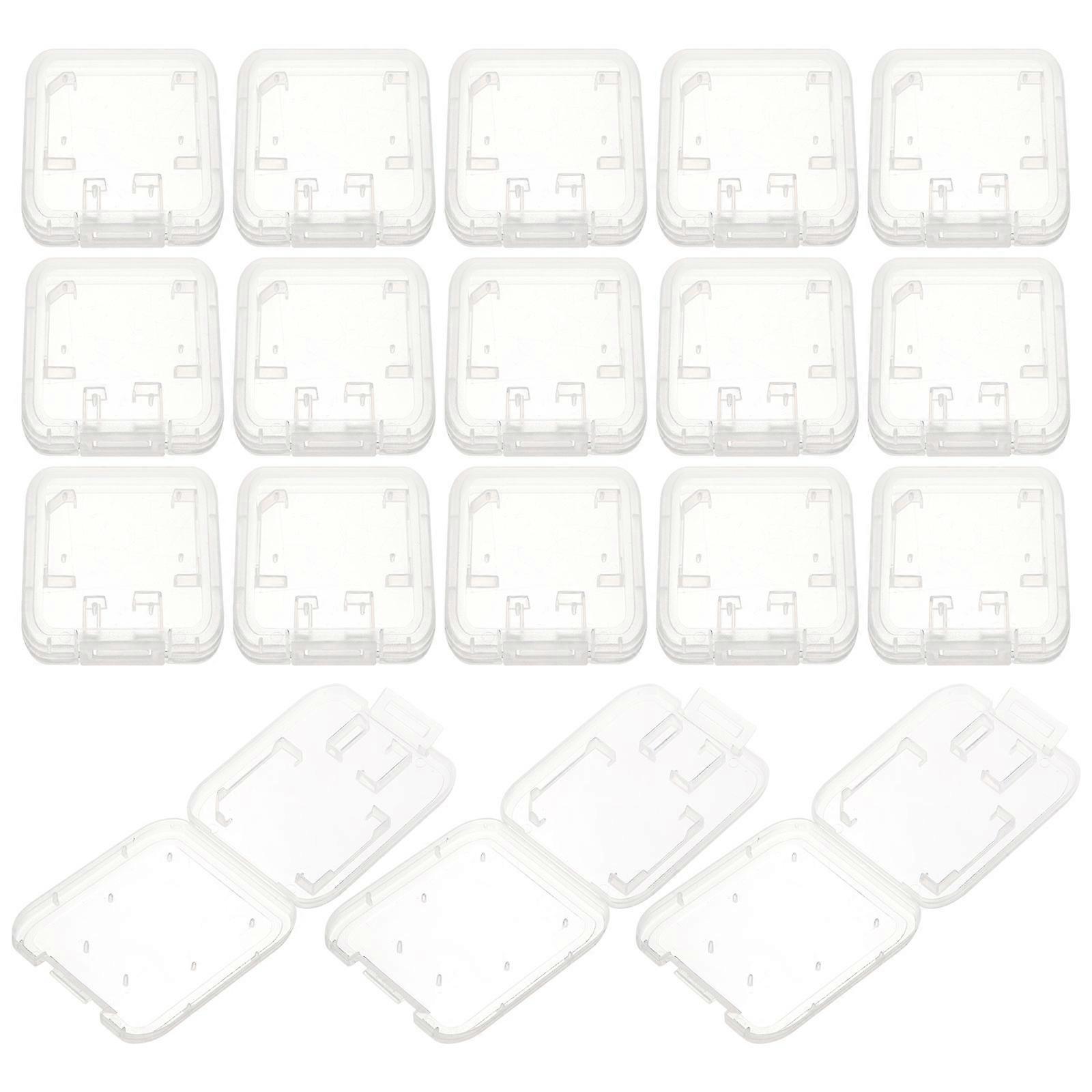 Transparent Card Case Memory Card Holder for Storage 24Pcs Plastic