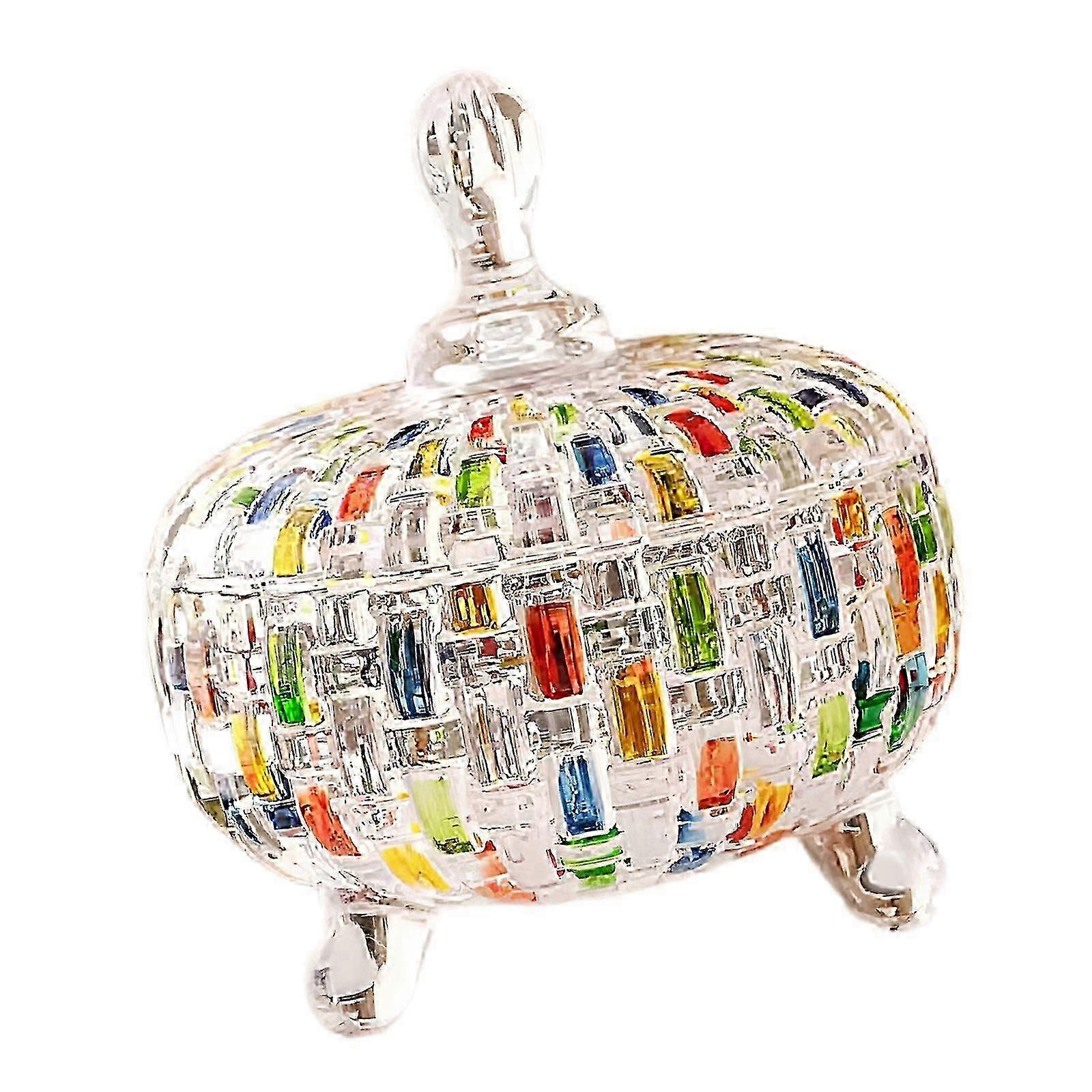 Crystal Embossed Glass Candy Jar