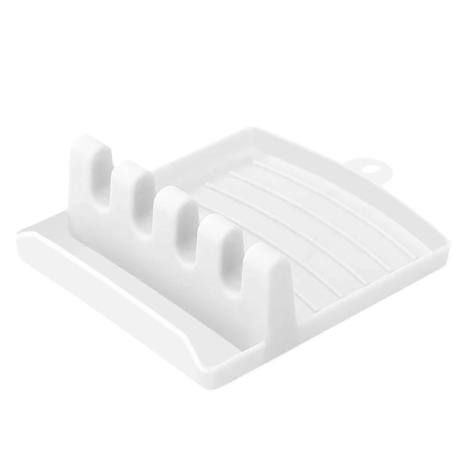 4-Slot White Kitchen Rack