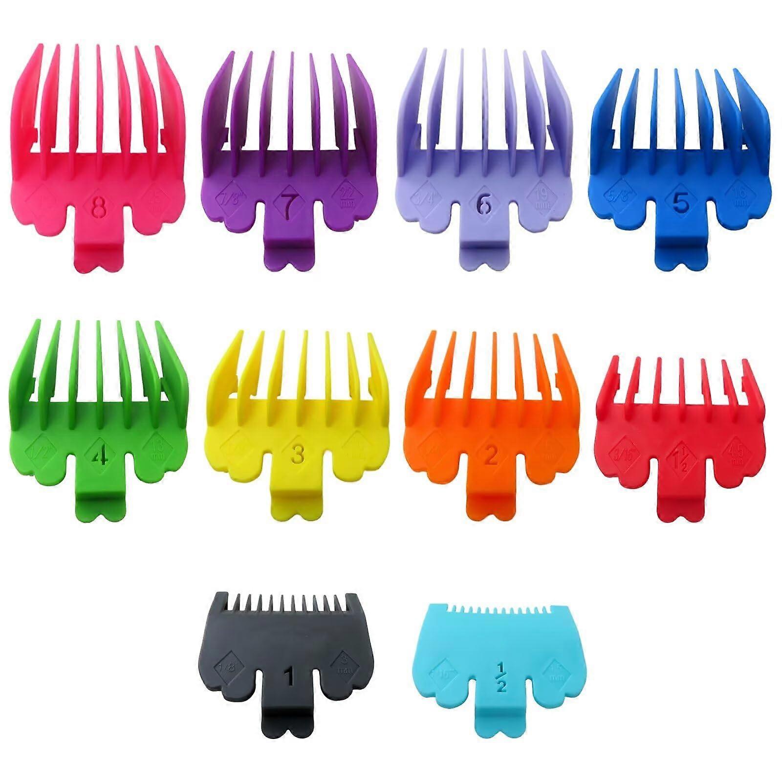 Universal Color Coded Clipper Guards Set 10 Pack for Wahl Super Taper Quick Length Selection