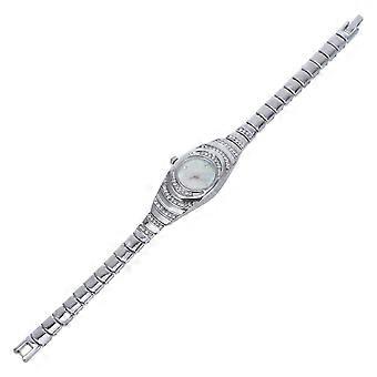 Lady Bracelet Watch for Decor Silver Zinc Alloy Stylish Diamond Design