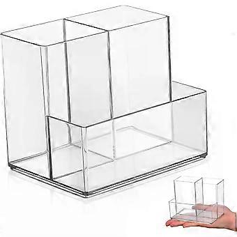 Robuster Acryl-Organizer mit mehreren Fächern für Make-up-Pinsel und Stifte, leicht, als Kosmetikhalter und Aufbewahrungsbox für den Schminktisch, zur Organisation des Schreibtisches.
