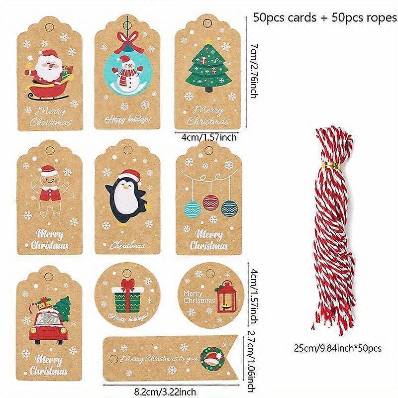 Santa Claus Gift Tags With Rope Set