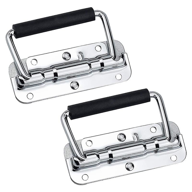 2Pcs 304 Stainless Steel Spring Handle Prop Box Tool Aluminum Box Handle Activity Handle Folding In