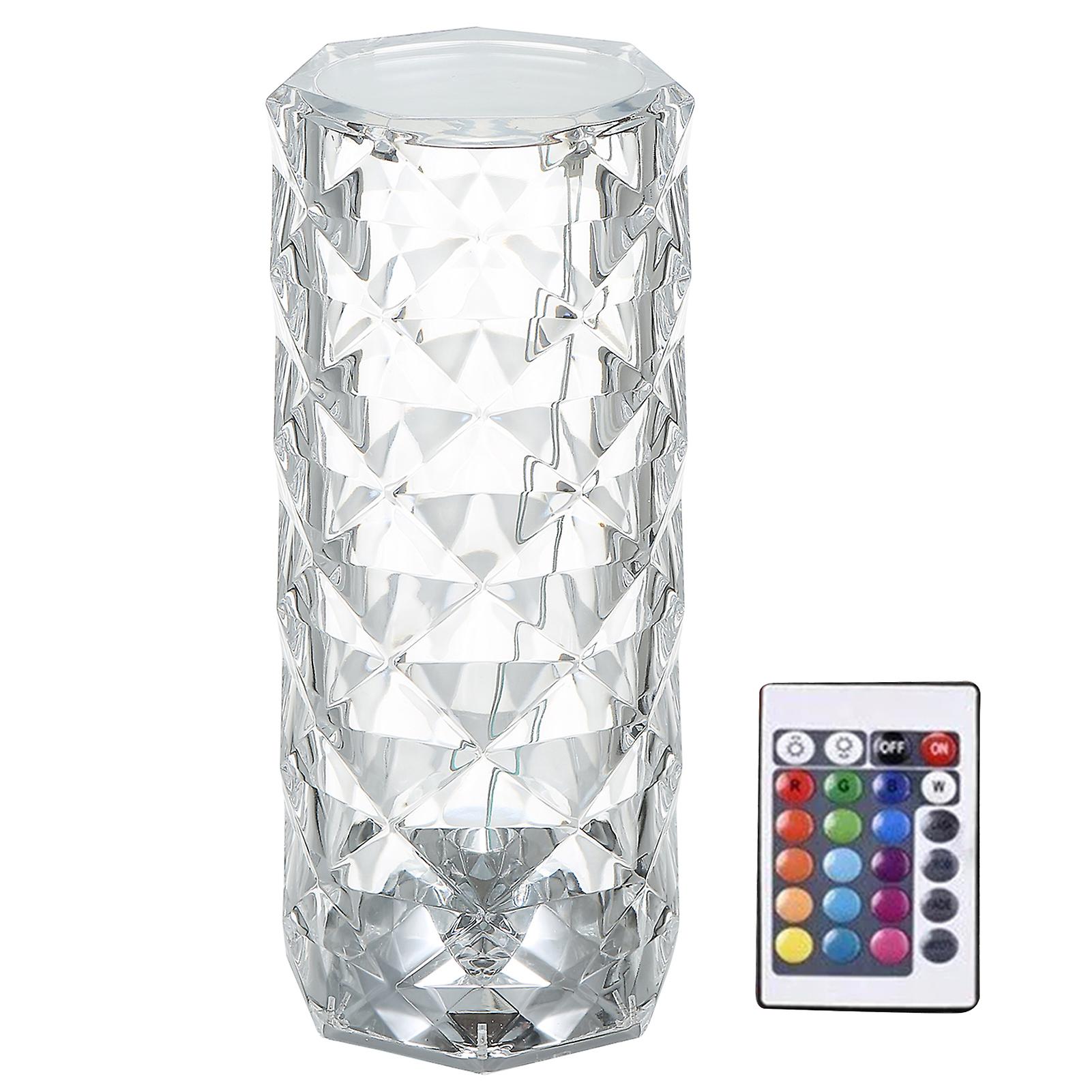 Acrylic Diamond Table Lamp Desk Beside Light With Controller