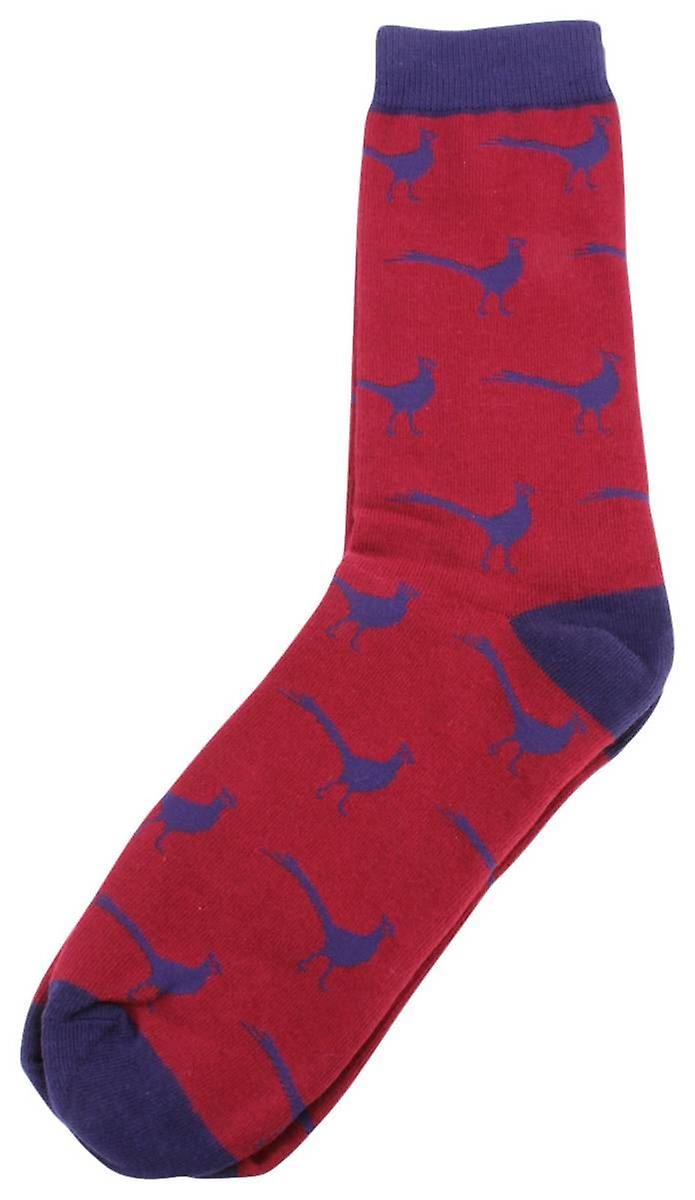 David Van Hagen Pheasant Socks - Red/Blue