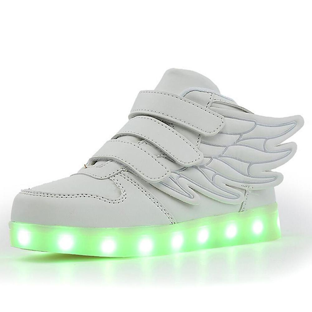 LED Light Up Hi-Top Shoes with Wing USB Rechargeable Flashing Sneakers for Toddlers Kids Boys Girls