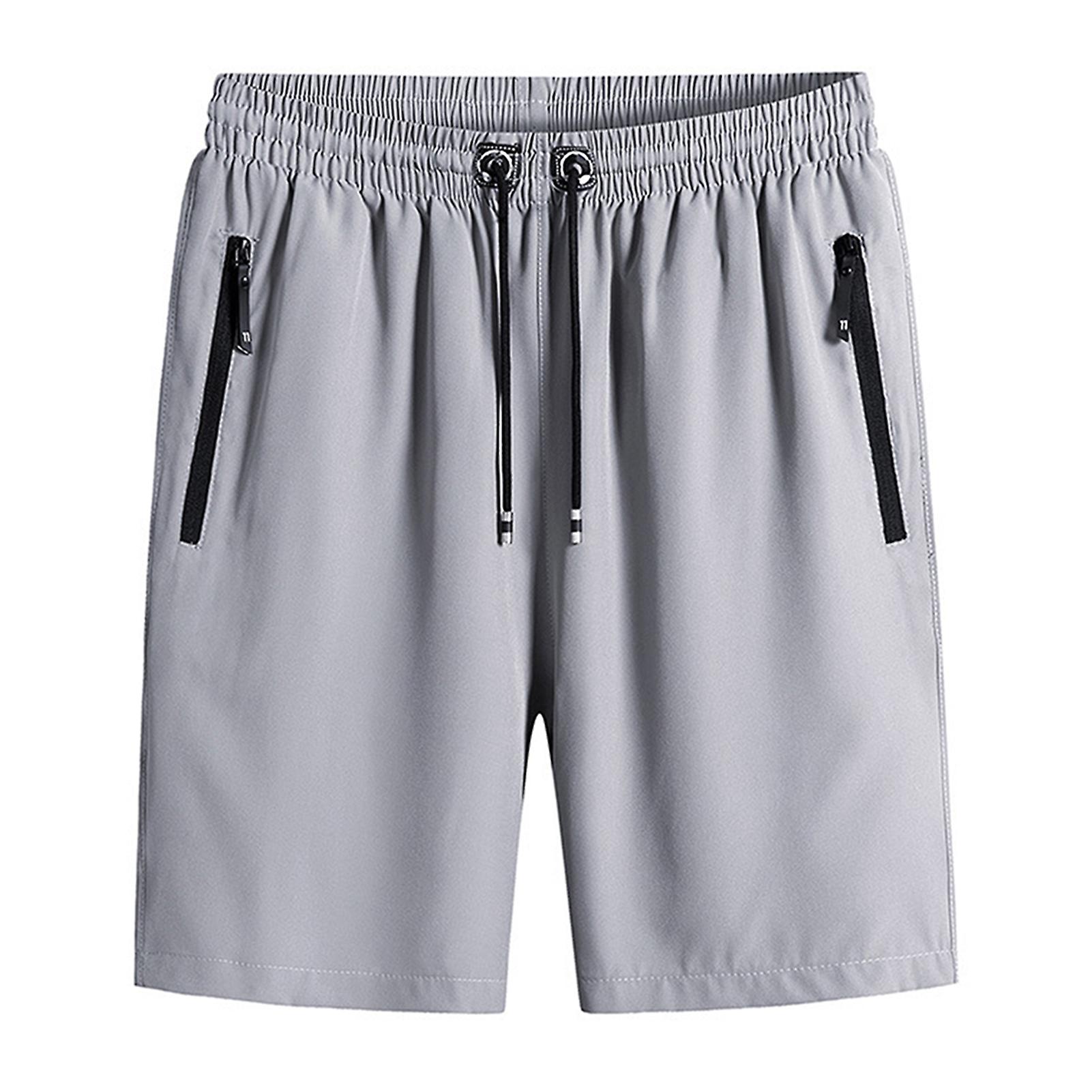 Men's Two Zipper Pockets Quick Drying Pants High Elasticity Washable Pants for Running Riding